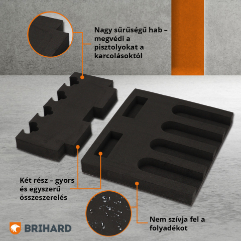 Brihard 4-ginklų 3D putų laikiklis ginklams