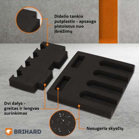 Brihard 4-ginklų 3D putų laikiklis ginklams