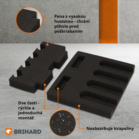 Brihard 4-ginklų 3D putų laikiklis ginklams