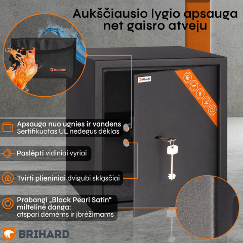 Brihard Business K Black Pearl baldų seifas