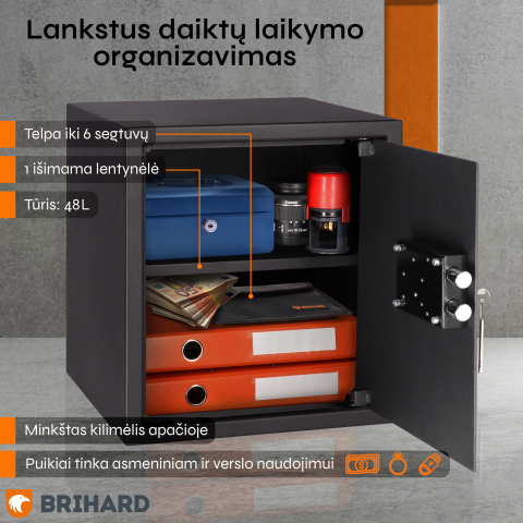 Brihard Business K Black Pearl baldų seifas