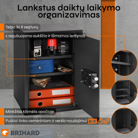 Brihard Business XL K Black Pearl biuro seifas