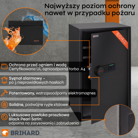 Brihard Business XXL LCD E Black Pearl biuro seifas