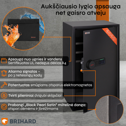 Brihard Business XXL LCD E Black Pearl biuro seifas