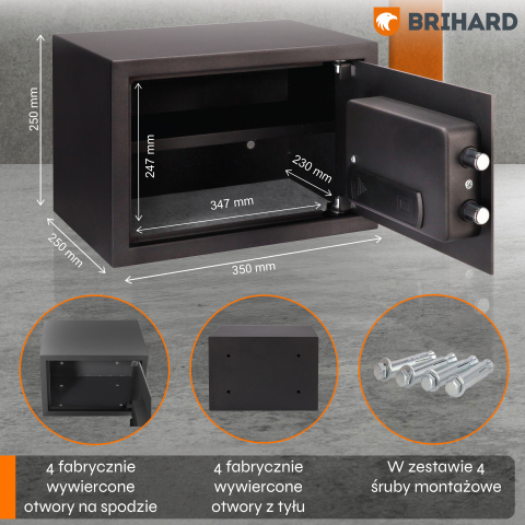 Brihard Family Biometric Black Pearl baldų seifas