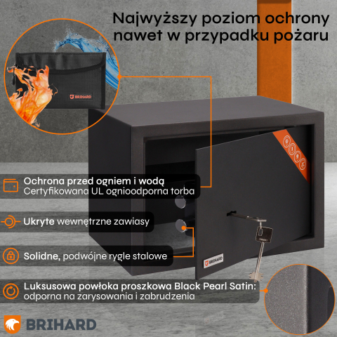 Brihard Family K Black Pearl baldų seifas