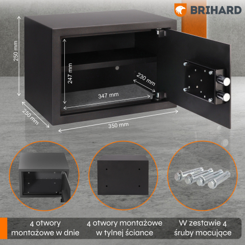 Brihard Family K Black Pearl baldų seifas