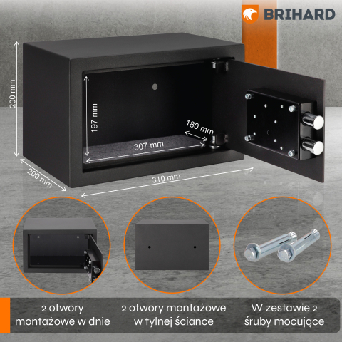 Brihard Home K Black Pearl baldų seifas