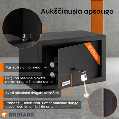 Brihard Home K Black Pearl baldų seifas