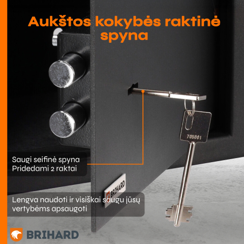 Brihard Home K Black Pearl baldų seifas