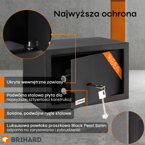 Brihard Home K Black Pearl baldų seifas