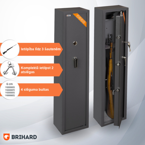 BRIHARD HUNTER 3 K ginklų seifas 3 šautuvams
