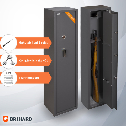 BRIHARD HUNTER 5 K šautuvų seifas 5 ginklams