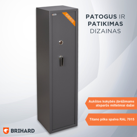 BRIHARD HUNTER 5 K šautuvų seifas 5 ginklams