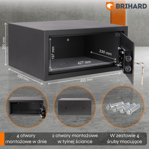 Brihard Laptop K Black Pearl nešiojamųjų kompiuterių seifas