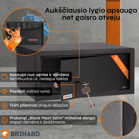 Brihard Laptop K Black Pearl nešiojamųjų kompiuterių seifas