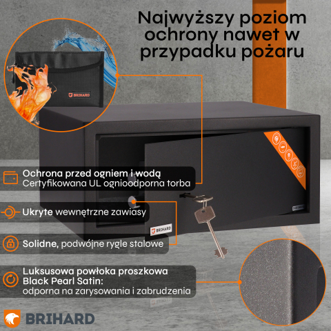 Brihard Laptop K Black Pearl nešiojamųjų kompiuterių seifas