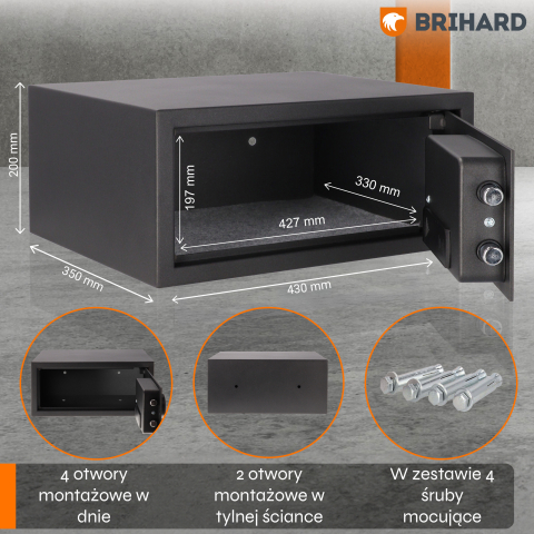 Brihard Laptop LED E Black Pearl nešiojamųjų kompiuterių seifas