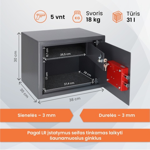 Brihard Pistol & Ammo XL K, skirta 5 pistoletams