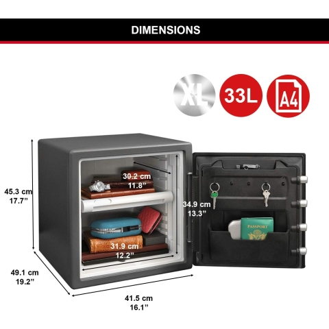 Atsparus ugniai ir vandeniui seifas LTW123GTC